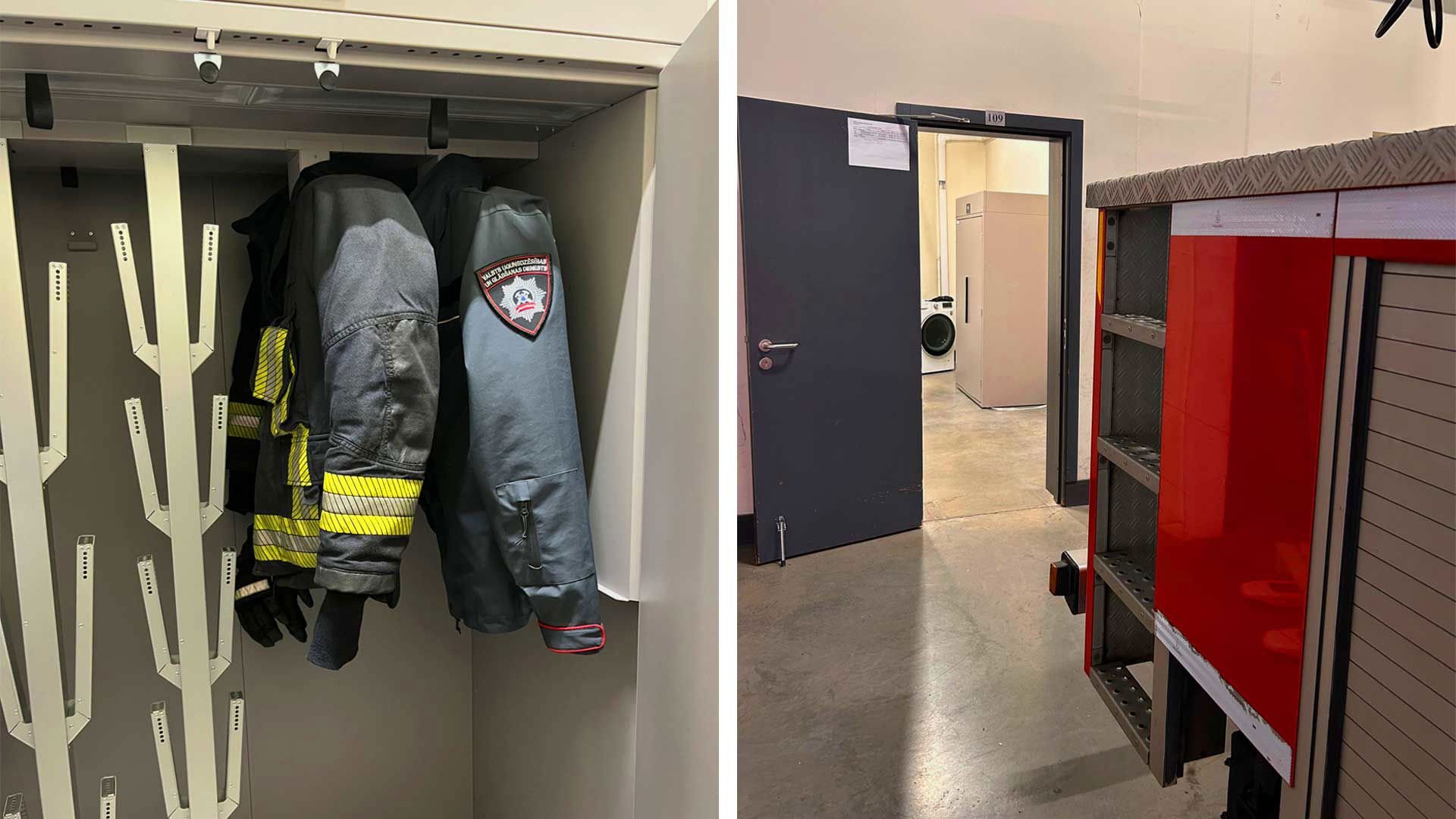 Bild som visar torksk&aring;p i brandstation